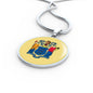 New Jersey State Flag Necklace Stainless Steel or 18k Gold Circle Pendant 18-22" - Express Your Love Gifts