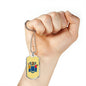 New Jersey State Flag Necklace Stainless Steel or 18k Gold Dog Tag 24" Chain - Express Your Love Gifts