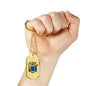 New Jersey State Flag Necklace Stainless Steel or 18k Gold Dog Tag 24" Chain - Express Your Love Gifts