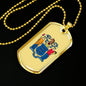 New Jersey State Flag Necklace Stainless Steel or 18k Gold Dog Tag 24" Chain - Express Your Love Gifts