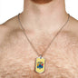 New Jersey State Flag Necklace Stainless Steel or 18k Gold Dog Tag 24" Chain - Express Your Love Gifts