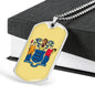 New Jersey State Flag Necklace Stainless Steel or 18k Gold Dog Tag 24" Chain - Express Your Love Gifts