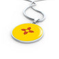 New Mexico State Flag Necklace Stainless Steel or 18k Gold Circle Pendant 18-22" - Express Your Love Gifts