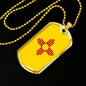 New Mexico State Flag Necklace Stainless Steel or 18k Gold Dog Tag 24" Chain - Express Your Love Gifts