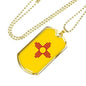 New Mexico State Flag Necklace Stainless Steel or 18k Gold Dog Tag 24" Chain - Express Your Love Gifts