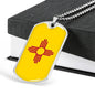New Mexico State Flag Necklace Stainless Steel or 18k Gold Dog Tag 24" Chain - Express Your Love Gifts