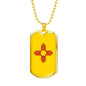New Mexico State Flag Necklace Stainless Steel or 18k Gold Dog Tag 24" Chain - Express Your Love Gifts