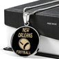 New Orleans Circle Pendant Football Fan Necklace Stainless Steel or 18k Gold 18-22" - Express Your Love Gifts