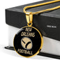 New Orleans Circle Pendant Football Fan Necklace Stainless Steel or 18k Gold 18-22" - Express Your Love Gifts
