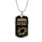 New Orleans Fan Gift Football Necklace Stainless Steel or 18k Gold Dog Tag 24" Chain-Express Your Love Gifts