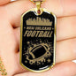 New Orleans Fan Gift Football Necklace Stainless Steel or 18k Gold Dog Tag 24" Chain-Express Your Love Gifts