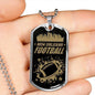New Orleans Fan Gift Football Necklace Stainless Steel or 18k Gold Dog Tag 24" Chain-Express Your Love Gifts