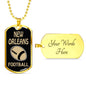 New Orleans Fan Necklace Dog Tag Stainless Steel or 18k Gold 24" Chain - Express Your Love Gifts