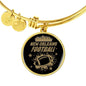 New Orleans Fan Sports Football Stainless Steel or 18k Gold Circle Bangle Bracelet-Express Your Love Gifts
