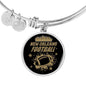 New Orleans Fan Sports Football Stainless Steel or 18k Gold Circle Bangle Bracelet-Express Your Love Gifts