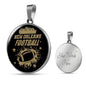 New orleans Football Fan Sports Circle Necklace Stainless Steel or 18k Gold 18-22"-Express Your Love Gifts