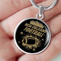 New orleans Football Fan Sports Circle Necklace Stainless Steel or 18k Gold 18-22"-Express Your Love Gifts