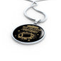 New orleans Football Fan Sports Circle Necklace Stainless Steel or 18k Gold 18-22"-Express Your Love Gifts