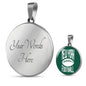 New York Circle Pendant Football Fan Necklace Stainless Steel or 18k Gold 18-22" - Express Your Love Gifts