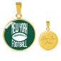 New York Circle Pendant Football Fan Necklace Stainless Steel or 18k Gold 18-22" - Express Your Love Gifts