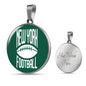 New York Circle Pendant Football Fan Necklace Stainless Steel or 18k Gold 18-22" - Express Your Love Gifts