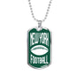 New York Dog Tag Fan Necklace Dog Tag Stainless Steel or 18k Gold 24" Chain - Express Your Love Gifts