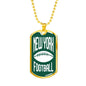 New York Dog Tag Fan Necklace Dog Tag Stainless Steel or 18k Gold 24" Chain - Express Your Love Gifts