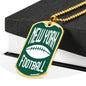 New York Dog Tag Fan Necklace Dog Tag Stainless Steel or 18k Gold 24" Chain - Express Your Love Gifts