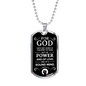No Fear Bible Verse Gift Timothy Necklace Stainless Steel or 18k Gold Dog Tag 24" Chain-Express Your Love Gifts