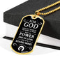 No Fear Bible Verse Gift Timothy Necklace Stainless Steel or 18k Gold Dog Tag 24" Chain-Express Your Love Gifts