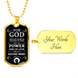No Fear Bible Verse Gift Timothy Necklace Stainless Steel or 18k Gold Dog Tag 24" Chain-Express Your Love Gifts