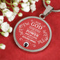 No Fear Christian Gift Circle Necklace Stainless Steel or 18k Gold 18-22" - Express Your Love Gifts