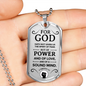 No Fear Christian Necklace Necklace Stainless Steel or 18k Gold Dog Tag W 24"-Express Your Love Gifts