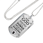 No Fear Christian Necklace Necklace Stainless Steel or 18k Gold Dog Tag W 24"-Express Your Love Gifts