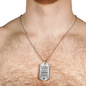No Fear Christian Necklace Necklace Stainless Steel or 18k Gold Dog Tag W 24"-Express Your Love Gifts