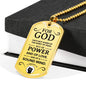 No Fear Christian Necklace Necklace Stainless Steel or 18k Gold Dog Tag W 24"-Express Your Love Gifts