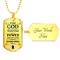 No Fear Christian Necklace Necklace Stainless Steel or 18k Gold Dog Tag W 24"-Express Your Love Gifts