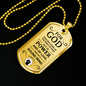 No Fear Christian Necklace Necklace Stainless Steel or 18k Gold Dog Tag W 24"-Express Your Love Gifts