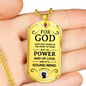 No Fear Christian Necklace Necklace Stainless Steel or 18k Gold Dog Tag W 24"-Express Your Love Gifts