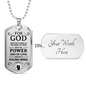 No Fear Christian Necklace Necklace Stainless Steel or 18k Gold Dog Tag W 24"-Express Your Love Gifts