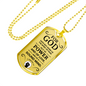 No Fear Christian Necklace Necklace Stainless Steel or 18k Gold Dog Tag W 24"-Express Your Love Gifts