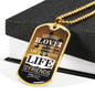 No Greater John 15:13 Soldier Necklace Stainless Steel or 18k Gold Dog Tag 24"-Express Your Love Gifts