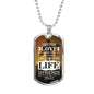 No Greater John 15:13 Soldier Necklace Stainless Steel or 18k Gold Dog Tag 24"-Express Your Love Gifts