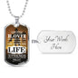 No Greater John 15:13 Soldier Necklace Stainless Steel or 18k Gold Dog Tag 24"-Express Your Love Gifts