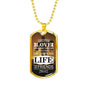 No Greater John 15:13 Soldier Necklace Stainless Steel or 18k Gold Dog Tag 24"-Express Your Love Gifts