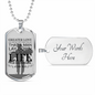 No Greater Love Soldier John 15:13 Verse Necklace Stainless Steel or 18k Gold Dog Tag 24"-Express Your Love Gifts
