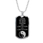 No Limitation Martial Arts Necklace Dog Tag Stainless Steel or 18k Gold 24" Chain - Express Your Love Gifts