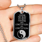 No Limitation Martial Arts Necklace Dog Tag Stainless Steel or 18k Gold 24" Chain - Express Your Love Gifts