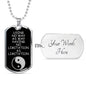No Limitation Martial Arts Necklace Dog Tag Stainless Steel or 18k Gold 24" Chain - Express Your Love Gifts