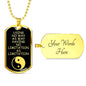 No Limitation Martial Arts Necklace Dog Tag Stainless Steel or 18k Gold 24" Chain - Express Your Love Gifts